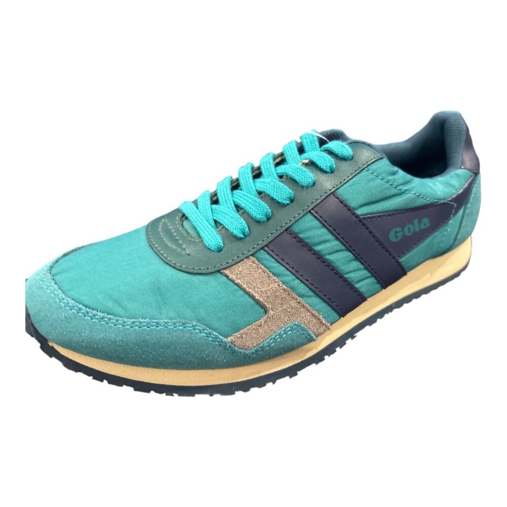 New Gola Jogger Size 6 U.S. Nylon/Suede Color Teal with Navy Trim